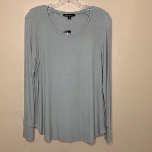 INC Top Sage Soft Stretchy Jersey Knit Micro Ribbing Winter Lounge Popover Med